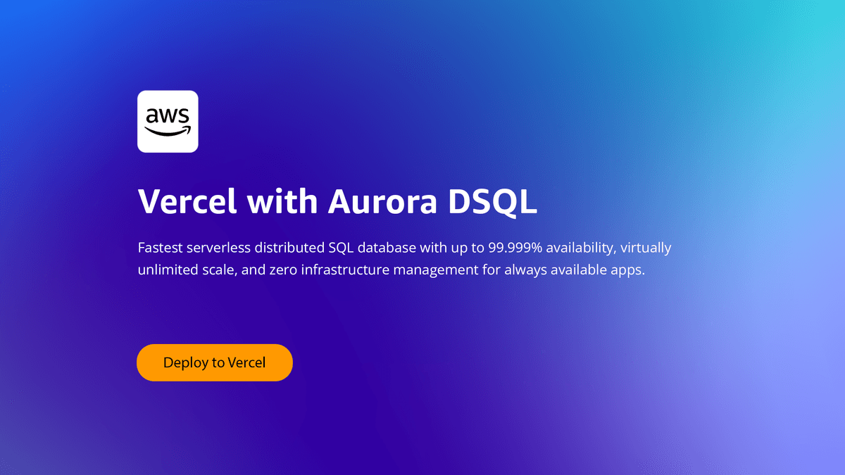 Vercel AWS DSQL native integration